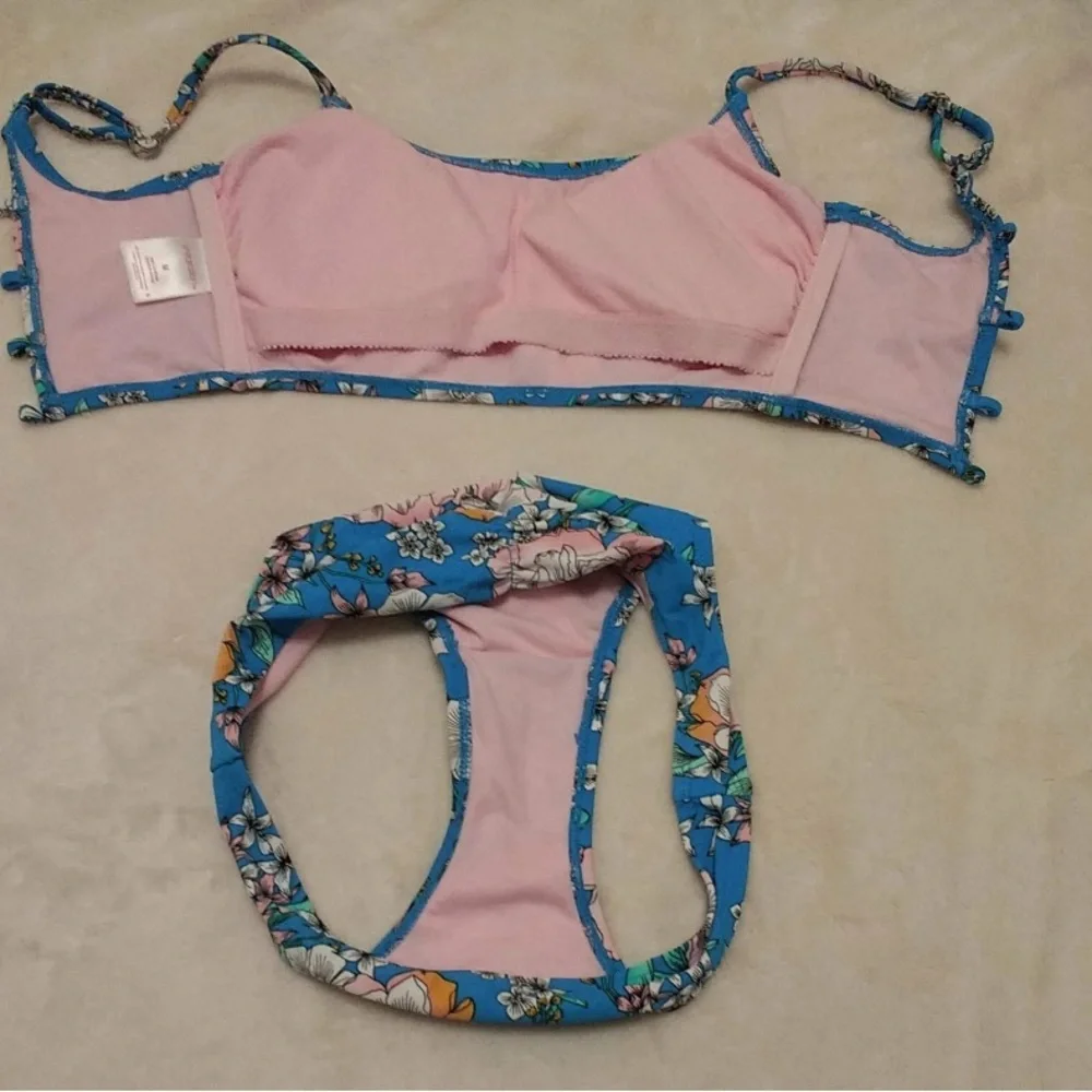 Xhilaration Blue Floral Bikini Bottom